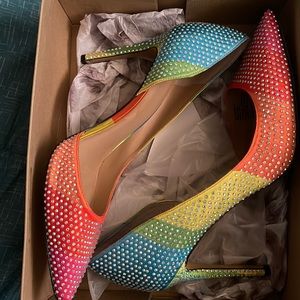Rainbow studded inc heels